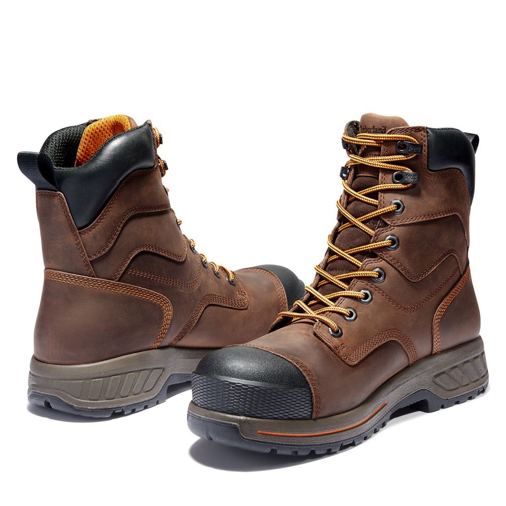Botas de Trabajo Masculino - Timberland Pro® Helix Hd 8\" Comp Toe - XBUVI4785 - Marrom/Pretas